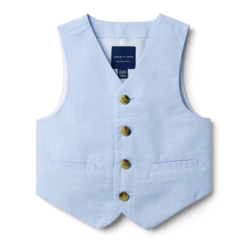 Janie and Jack oxford vest and pants